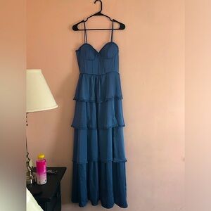 Altar’d State Stelluni blue silky dress. Never worn with tags.